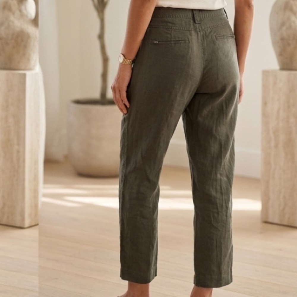 Mexx Olive Linen Cropped Straight-Leg Pants - Picture 14 of 14